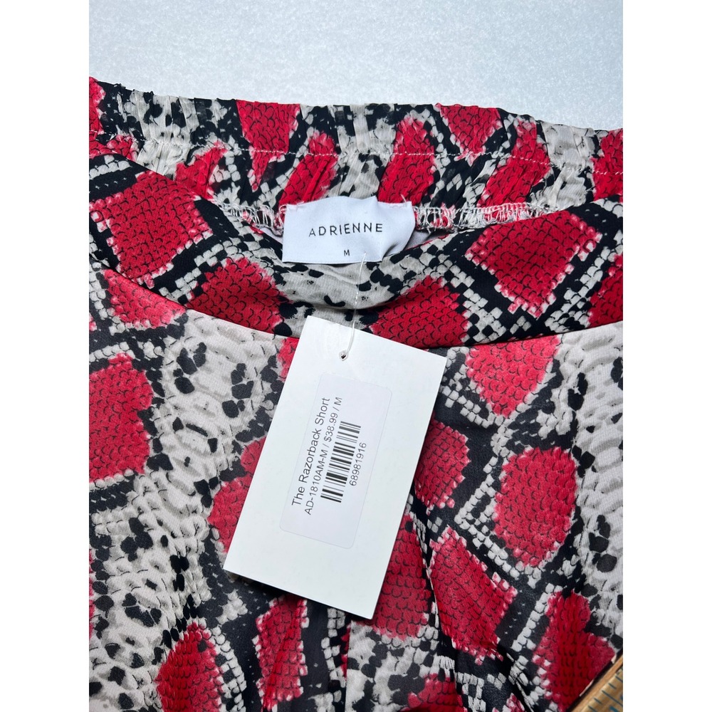 Adrienne The Razorback Short Red Snakeskin Print High Waist Flowy Skort Women M - Picture 4 of 8
